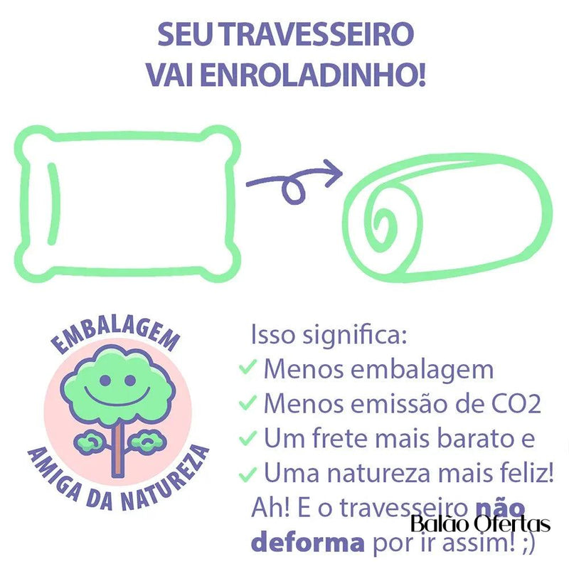 Kit com 4 Travesseiros Ortopédicos Antiestresse | Sonho Restaurador + Frete Grátis