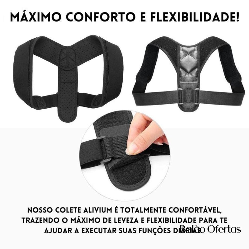 Colete Para Correção Postural de Alívio Imediato - Alivium | Perfeito Para Mulheres e Homens