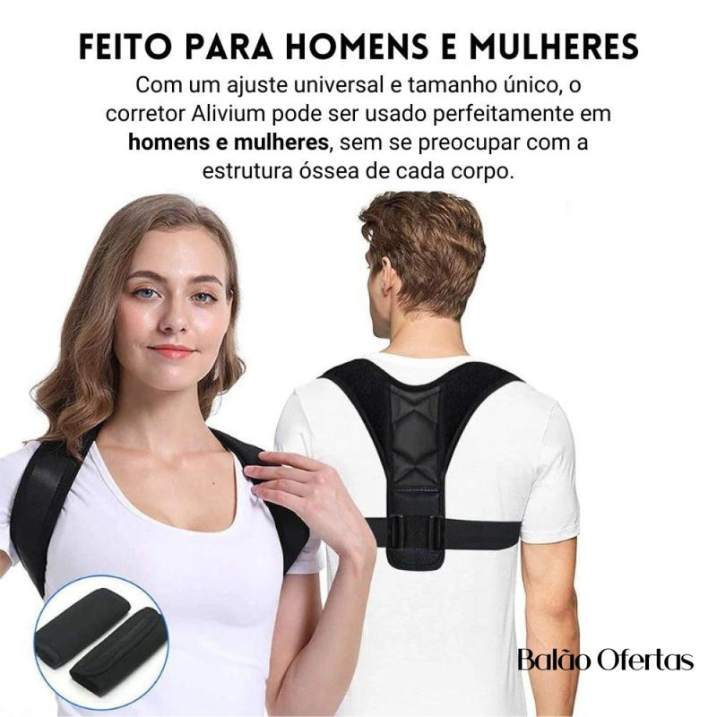 Colete Para Correção Postural de Alívio Imediato - Alivium | Perfeito Para Mulheres e Homens